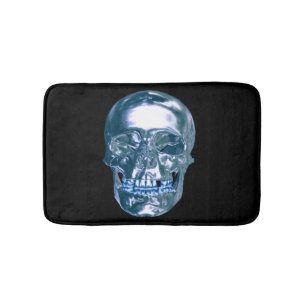 Blue Chrome Skull Bath Mat