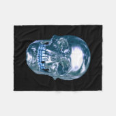 Blue Chrome Skull Fleece Blanket (Voorkant (Horizontaal))