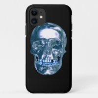 Blue Chrome Skull iPhone 5G Coque