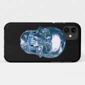 Blue Chrome Skull iPhone 5G Coque (Dos (Horizontal))