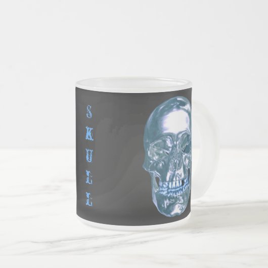 Blue Chrome Skull Mok (Voorkant rechts)