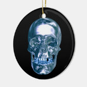 Blue Chrome Skull-Ornament Keramisch Ornament (Links)