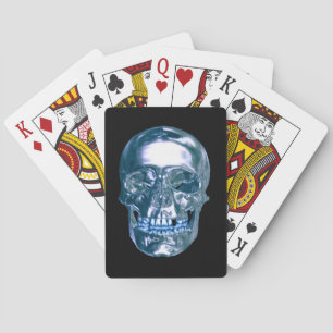 Blue Chrome Skull-spelkaarten Speelkaarten