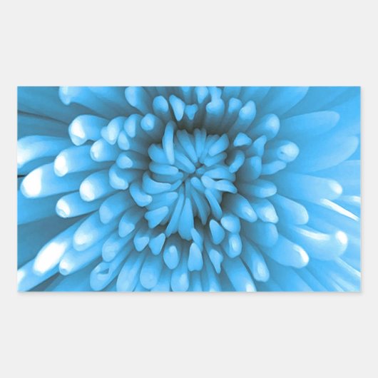 Blue Chrysanthemum Rechthoekige Sticker (Voorkant)