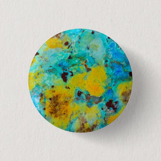 Blue Chrysocolla Jasper Ronde Button 3,2 Cm (Voorkant)