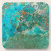 Blue Chrysocolla Mineral Stone Bier Onderzetter (Voorkant)