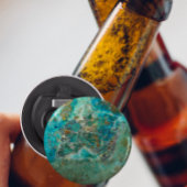 Blue Chrysocolla Mineral Stone Button Flesopener