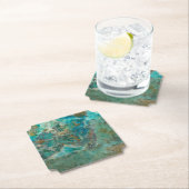 Blue Chrysocolla Mineral Stone Kartonnen Onderzetters (Insitu)