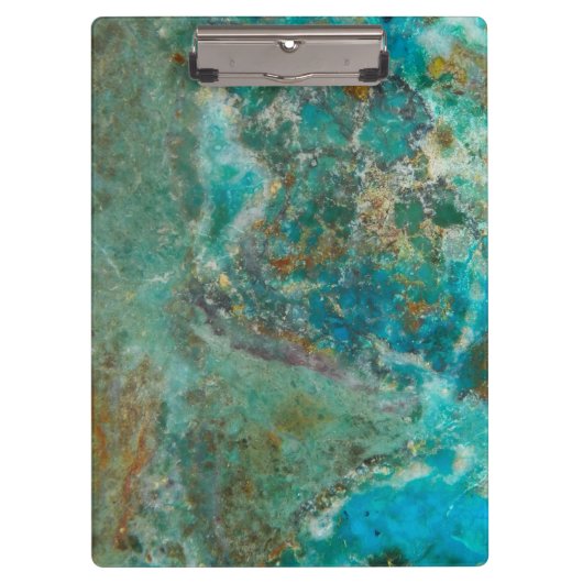 Blue Chrysocolla Mineral Stone Klembord (Voorkant)