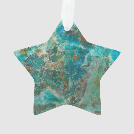 Blue Chrysocolla Mineral Stone Ornament (achterkant)