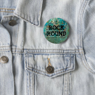 Blue Chrysocolla Mineral Stone Rock Hound Ronde Button 5,7 Cm