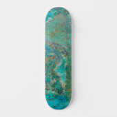 Blue Chrysocolla Mineral Stone Skateboard (Voorkant)