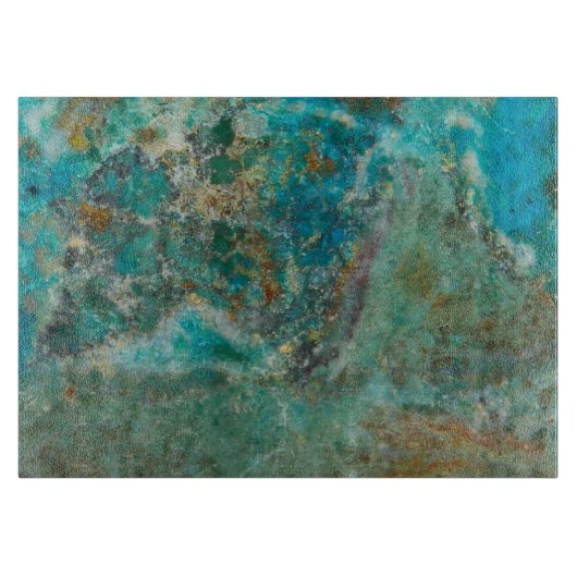 Blue Chrysocolla Mineral Stone Snijplank (Voorkant)