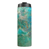 Blue Chrysocolla Mineral Stone Thermosbeker (Voorkant)