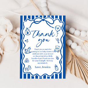 Blue Ciao Baby Italiaans Baby shower bedankkaart
