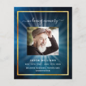 Blue ciel or étoile photo programme funéraire (Devant)