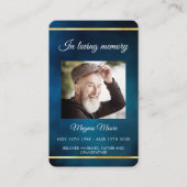 Blue ciel or photo carte de prière funéraire (Devant)