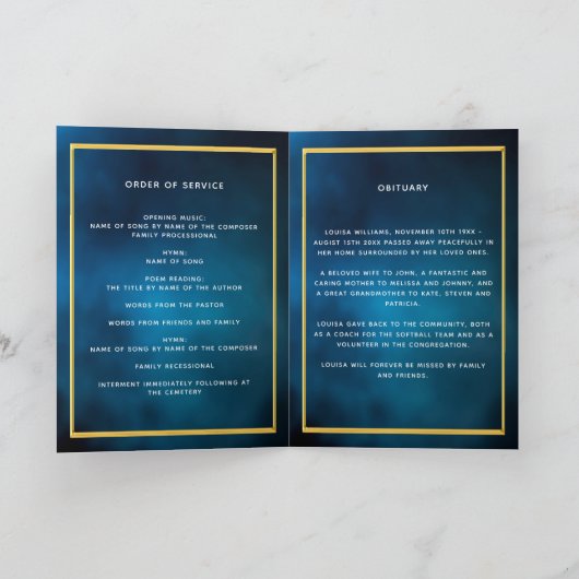 Blue ciel or photo programme funéraire (Intérieur)