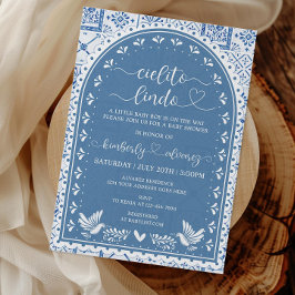 Blue Cielito Lindo Baby shower Invitation Kaart