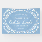 Blue Cielito Lindo Baby shower Welkom Spandoek (Horizontaal)