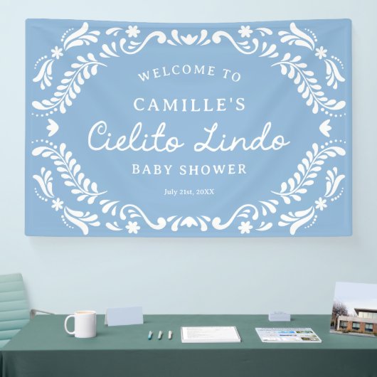Blue Cielito Lindo Baby shower Welkom Spandoek (Beurs)
