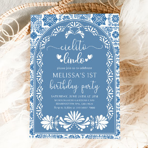 Blue Cielito lindo Mexicaine Invitation d'annivers