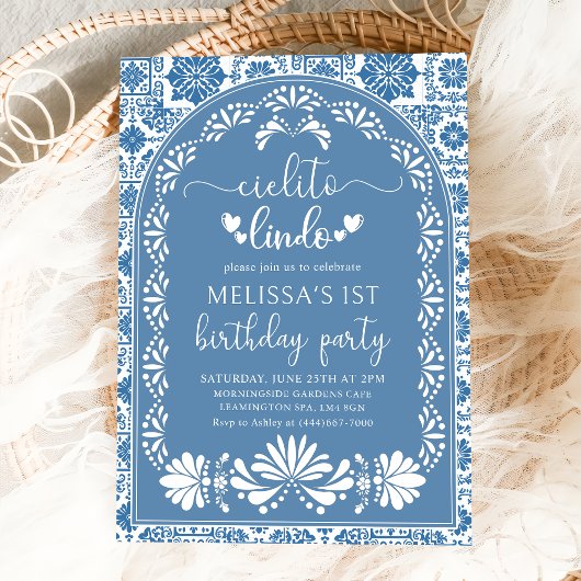 Blue Cielito lindo Mexicaine Invitation d'annivers