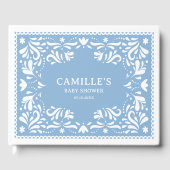 Blue Cielito Lindo Papel Picado Baby shower Gastenboek (Voorkant)