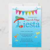Blue Cinco de Mayo Fiesta Uitnodiging (Voorkant)