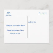 Blue Cinderella Carriage Party Invitation Carte po (Dos)