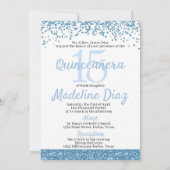Blue Cinderella Quinceanera Invitation d'anniversa (Dos)