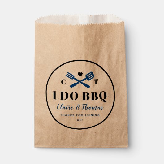 Blue Circle I Do BBQ Engagement Party Bedankzakje (Voorkant)