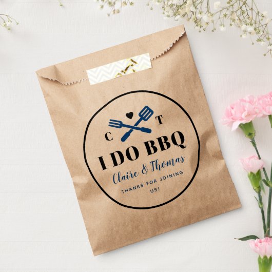 Blue Circle I Do BBQ Engagement Party Bedankzakje (Gezegeld)