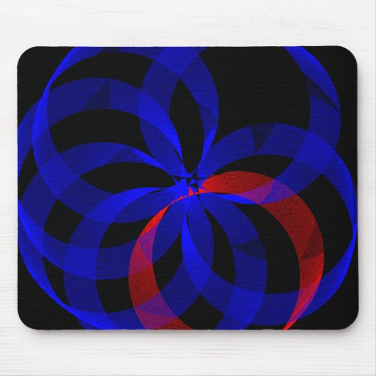 Blue Circle Red Accent Muismat (Voorkant)