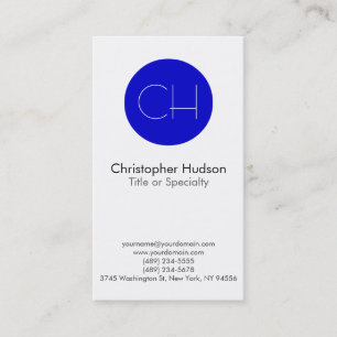 Blue Circle White Monogram Visitekaartje