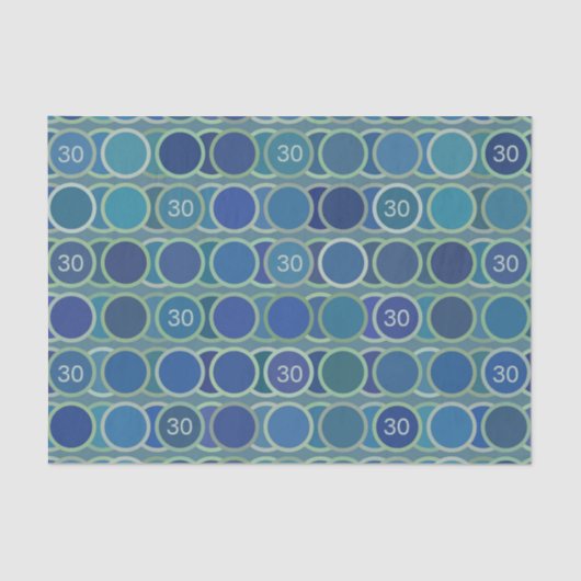 Blue Circles Pattern Custom Birthday Age Tissuepapier (Voorkant)