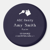 Blue Circular Business Card Magnet (Devant)