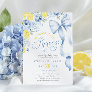 Blue Citrus Baby shower Invitation Kaart