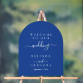 Blue Clam Seashells Coastal Beach Wedding Welcome (Neutre)