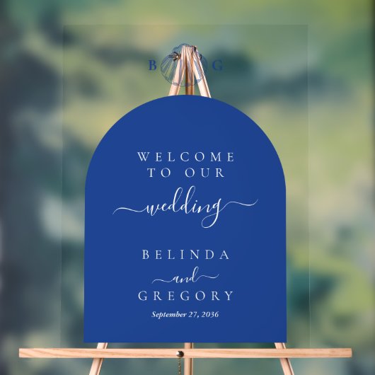 Blue Clam Seashells Coastal Beach Wedding Welcome (Neutre)