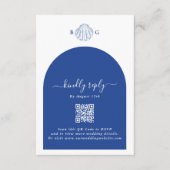 Blue Clam Seashells Coastal Seaside Beach Wedding Informatiekaartje (Voorkant)