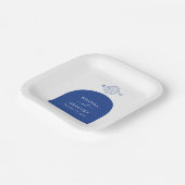 Blue Clam Seashells Coastal Seaside Beach Wedding Papieren Bordje (Gebogen)