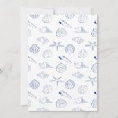 Blue Clam Seashells Coastal Seaside Beach Wedding Save The Date (Achterkant)