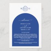 Blue Clam Seashells Coastal Wedding Itinerary Programma (Voorkant)