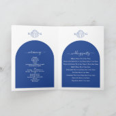 Blue Clam Seashells Wedding Order of Service Programma (Binnen)