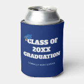 Blue Class of 2025 Custom School Afstuderen Blikjeskoeler (Blikje Voorkant)