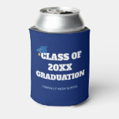 Blue Class of 2025 Custom School Afstuderen Blikjeskoeler (Blikje Achterkant)