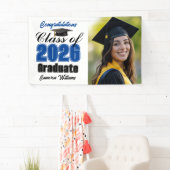 Blue Class of 2026 Graduation Party Photo Spandoek (Insitu)