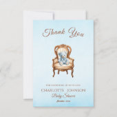  Blue Classic Boy Baby shower Bedankt (Voorkant)