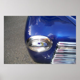Blue Classic Car Poster